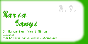 maria vanyi business card